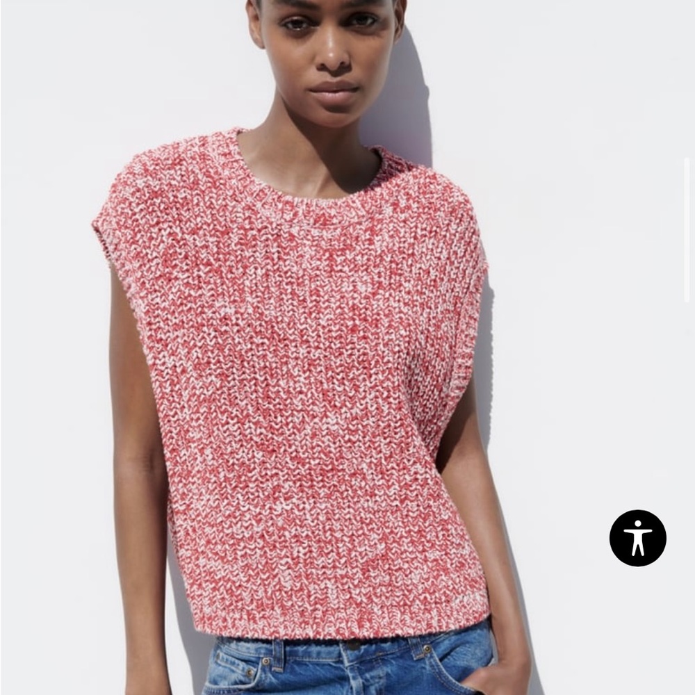 ZARA oversized knit sweater vest